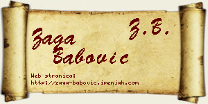 Zaga Babović vizit kartica